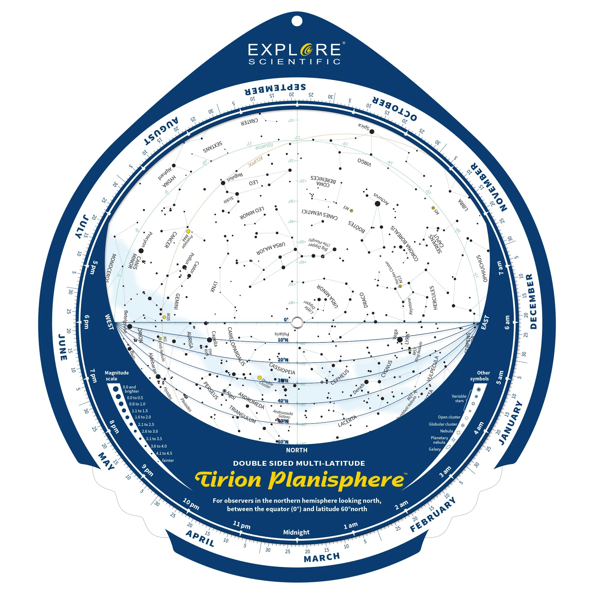 Explore FirstLight 8" Dobsonian Telescope Package Includes ReflexSight, Astro R-Lite Red Flashlight, Tirion Double-Sided Multi-Latitude Planisphere and Moon Crater Map