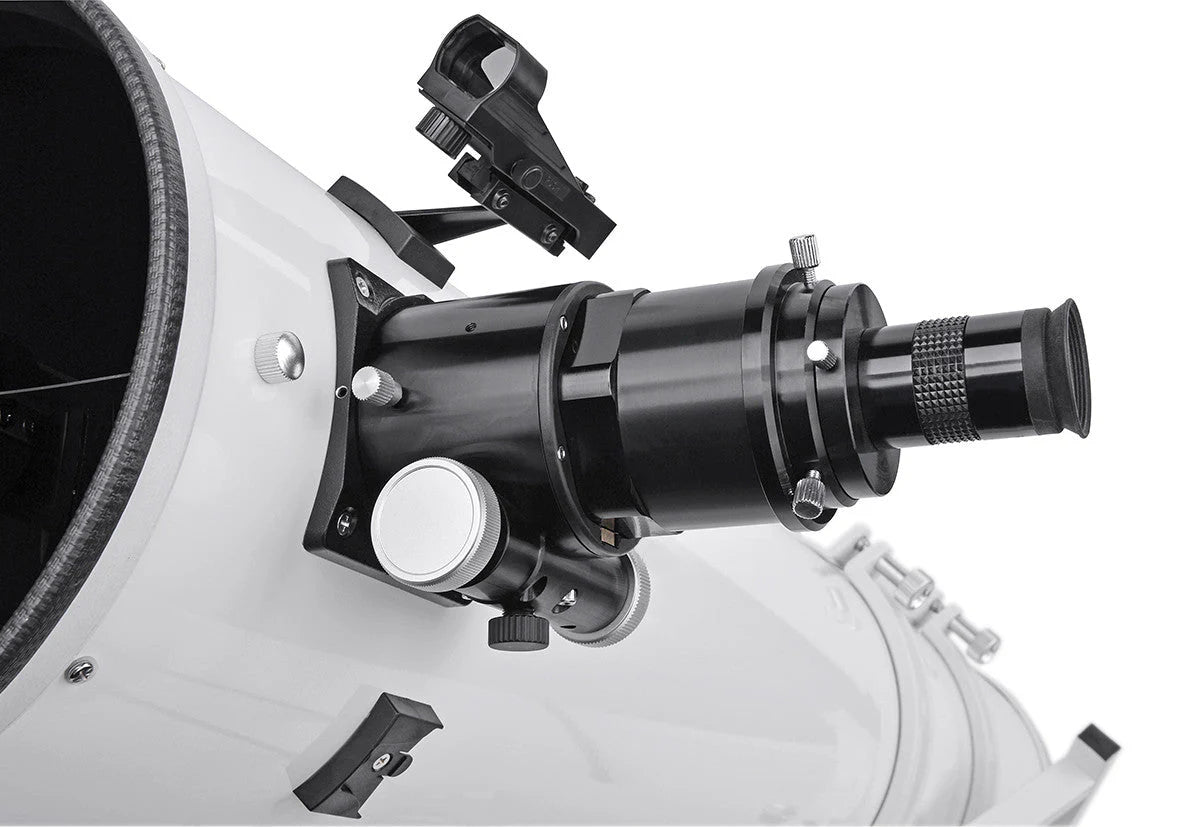 Explore FirstLight 8" Dobsonian Telescope Package Includes ReflexSight, Astro R-Lite Red Flashlight, Tirion Double-Sided Multi-Latitude Planisphere and Moon Crater Map